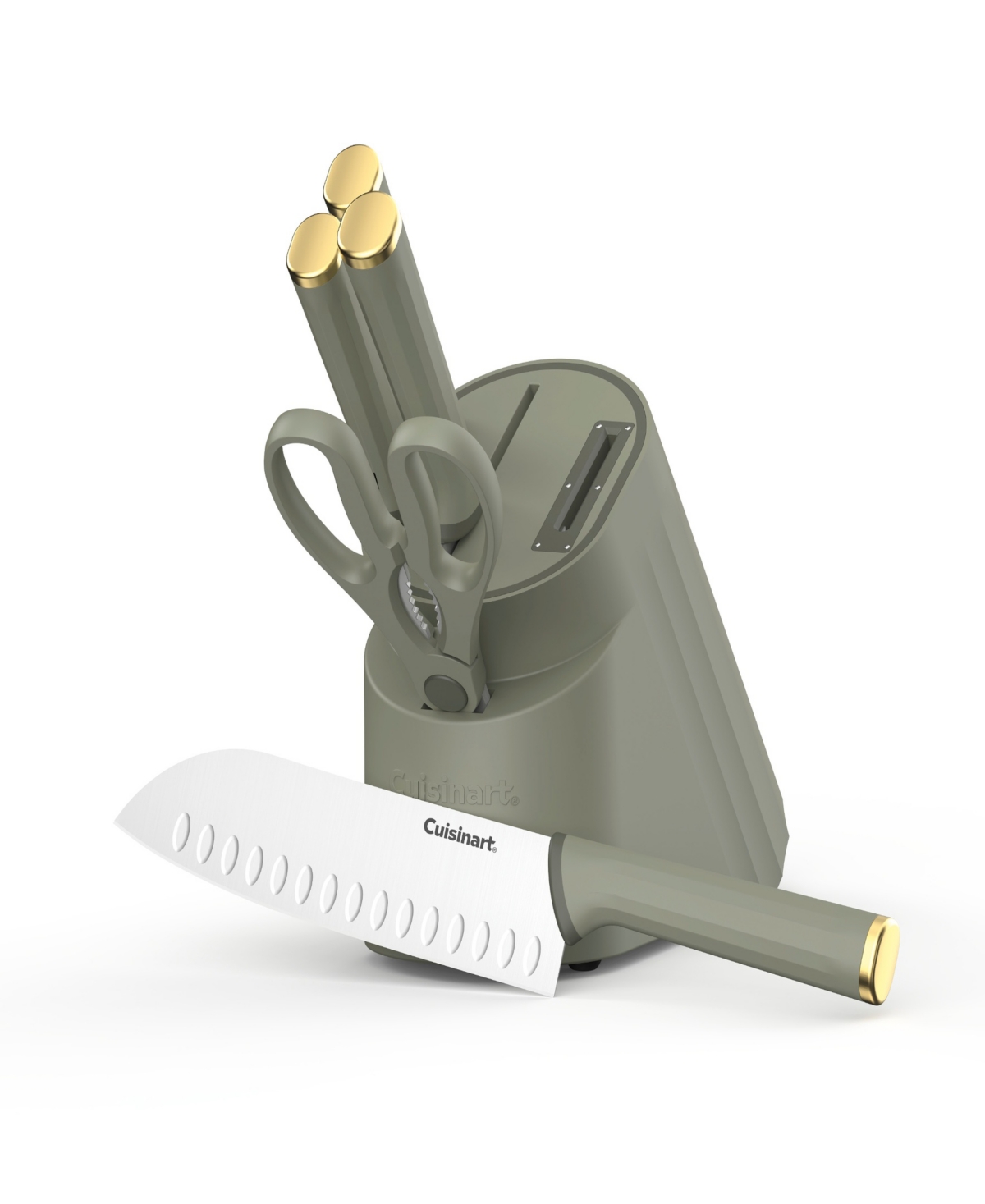 Cuisinart Artisan Elite 6-piece Stainless Steel Cutlery Knife Block Set In Green