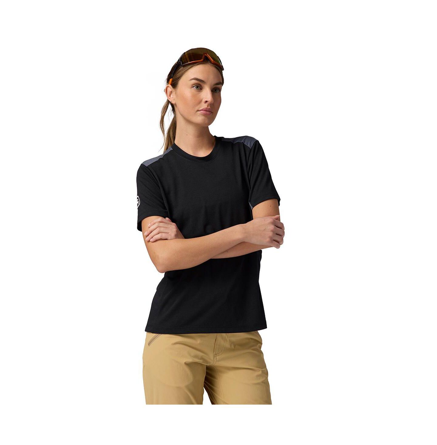 Женская футболка Backcountry BGA Slickrock Drirelease Tech T-Shirt Mountain Bike Jerseys Short Sleeve, цвет: Чёрный — фото 6