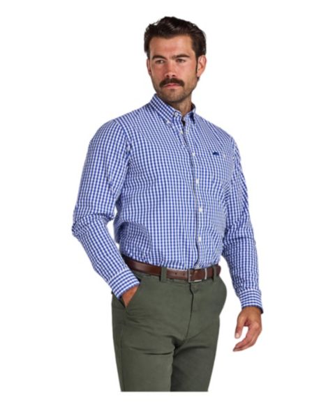 Мужская рубашка Raging Bull Classic-Fit Gingham Long-Sleeve Dress Shirt, цвет: Тёмно-синий