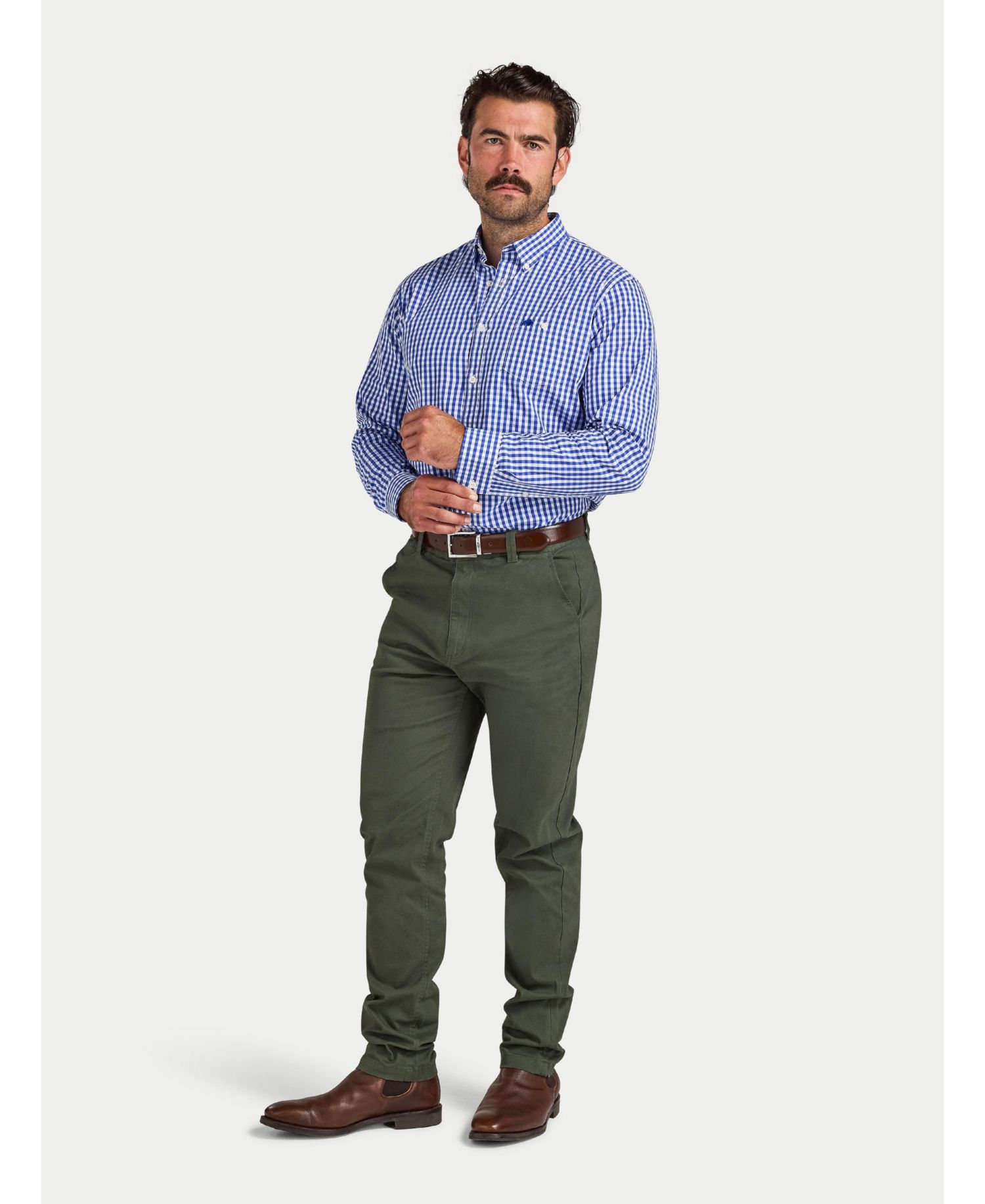 Men's Classic-Fit Gingham Long-Sleeve Dress Shirt