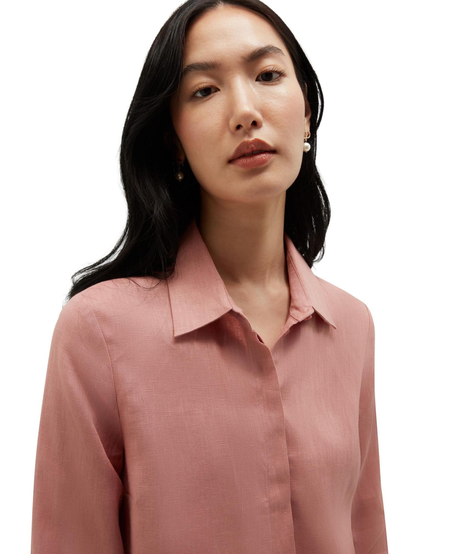 Women's Nita Three-Quarter Sleeve Linen Shirt