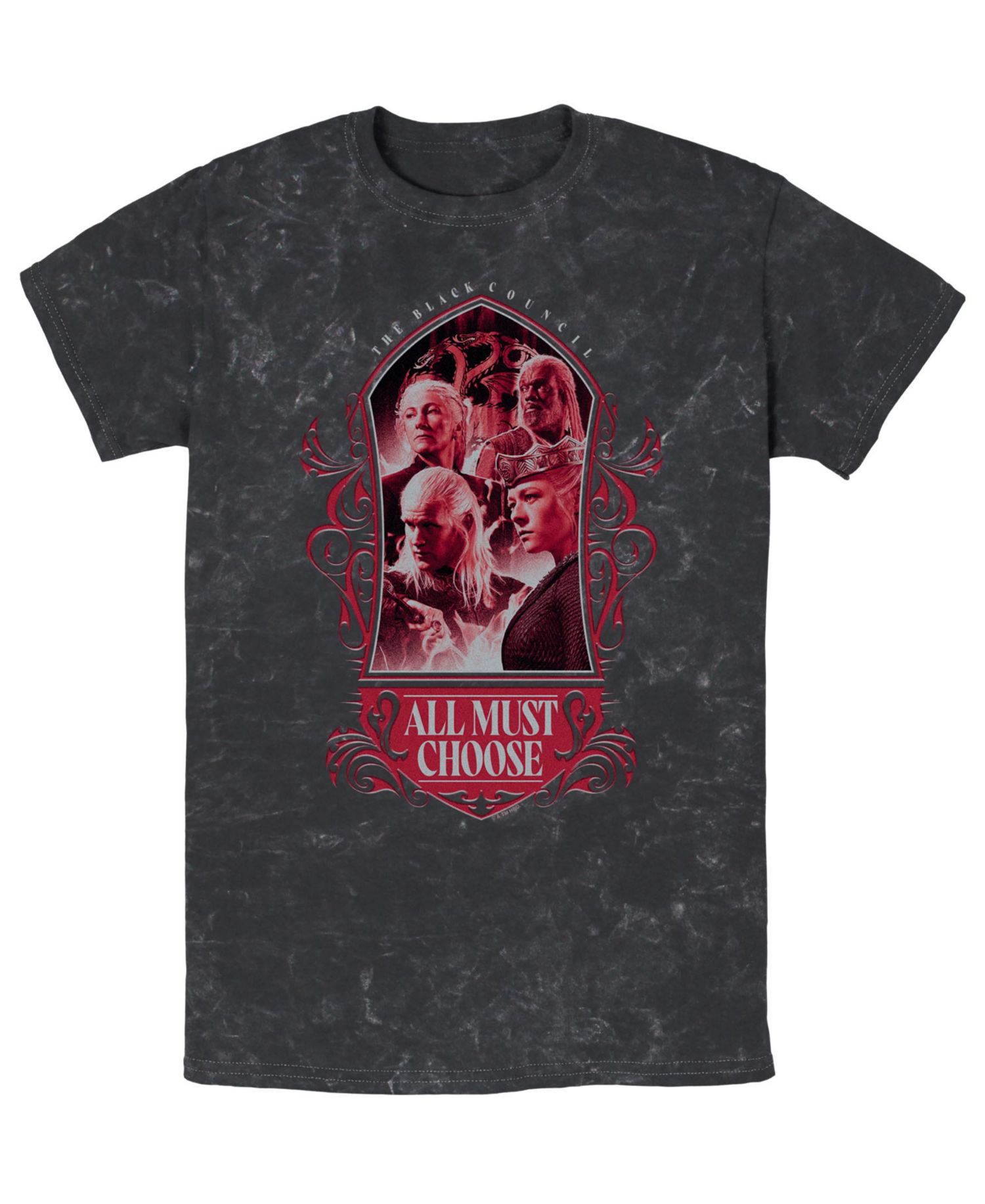 Men's All Must Choose House of the Dragon Mineral Wash Graphic T-Shirt