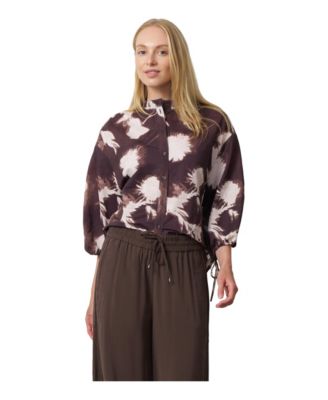 Women's Floral-Print Balloon-Sleeve Blouse