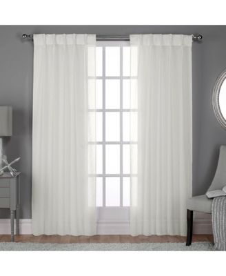 Belgian Textured Jacquard Sheer,  Curtain Panels (Set of 2)