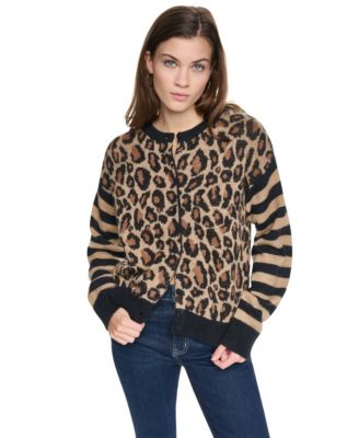 Women's Cheetah Oversized Long-Sleeve Cardigan