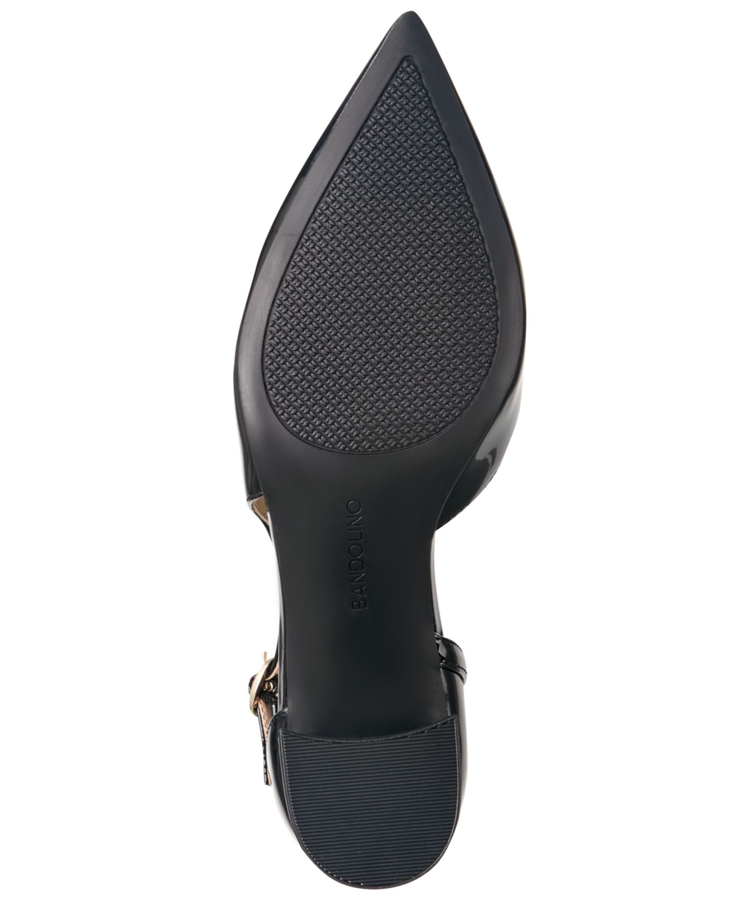 Женские туфли Bandolino Steve Asymmetrical d'Orsay Block Heel Pumps, цвет: Чёрный лаковый — фото 5