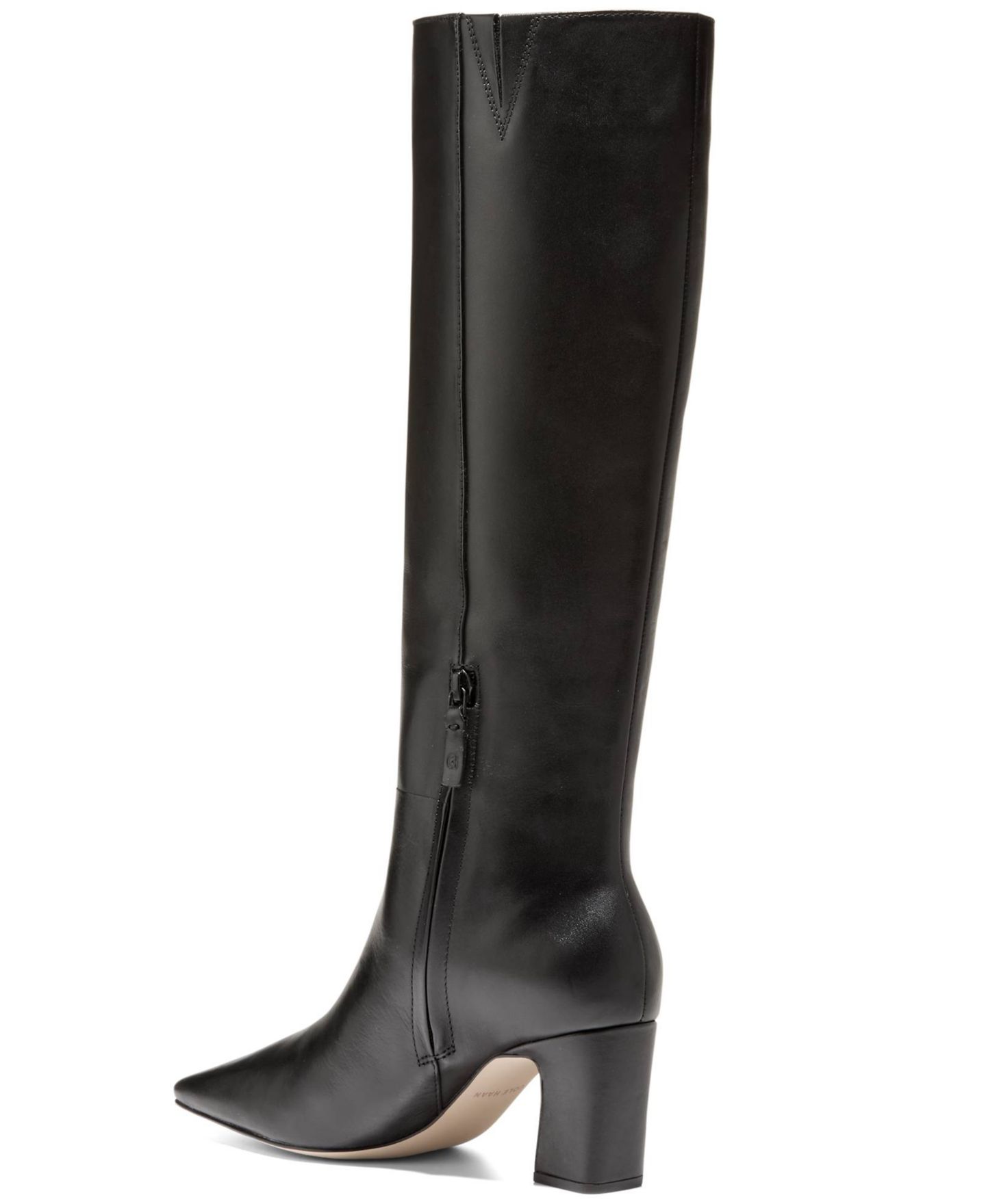 Женские ботинки Cole Haan Blanche Zipper Tall, цвет: Чёрный кожаный — фото 3