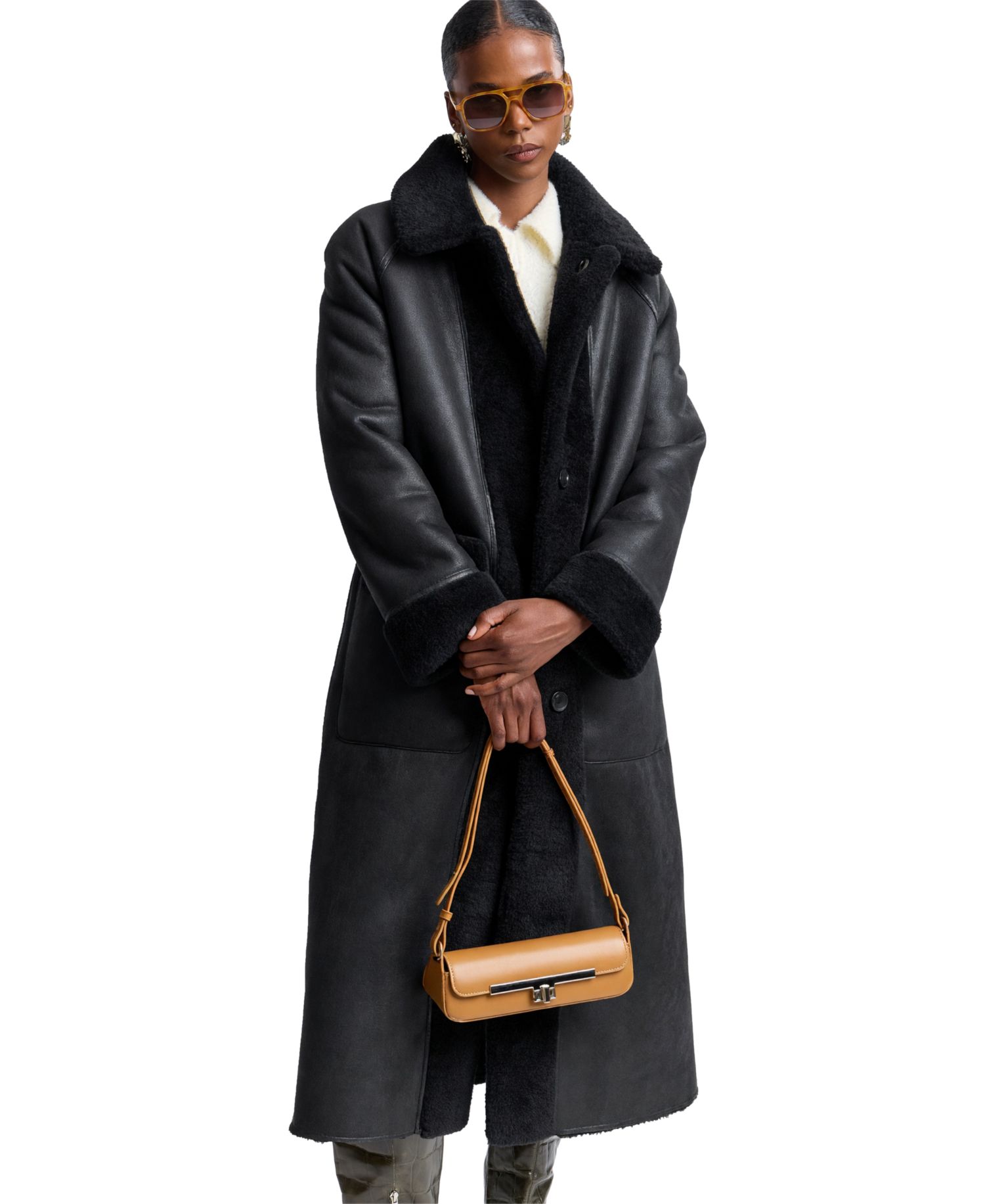 Women's Reversible Faux Shearling Maxi Coat