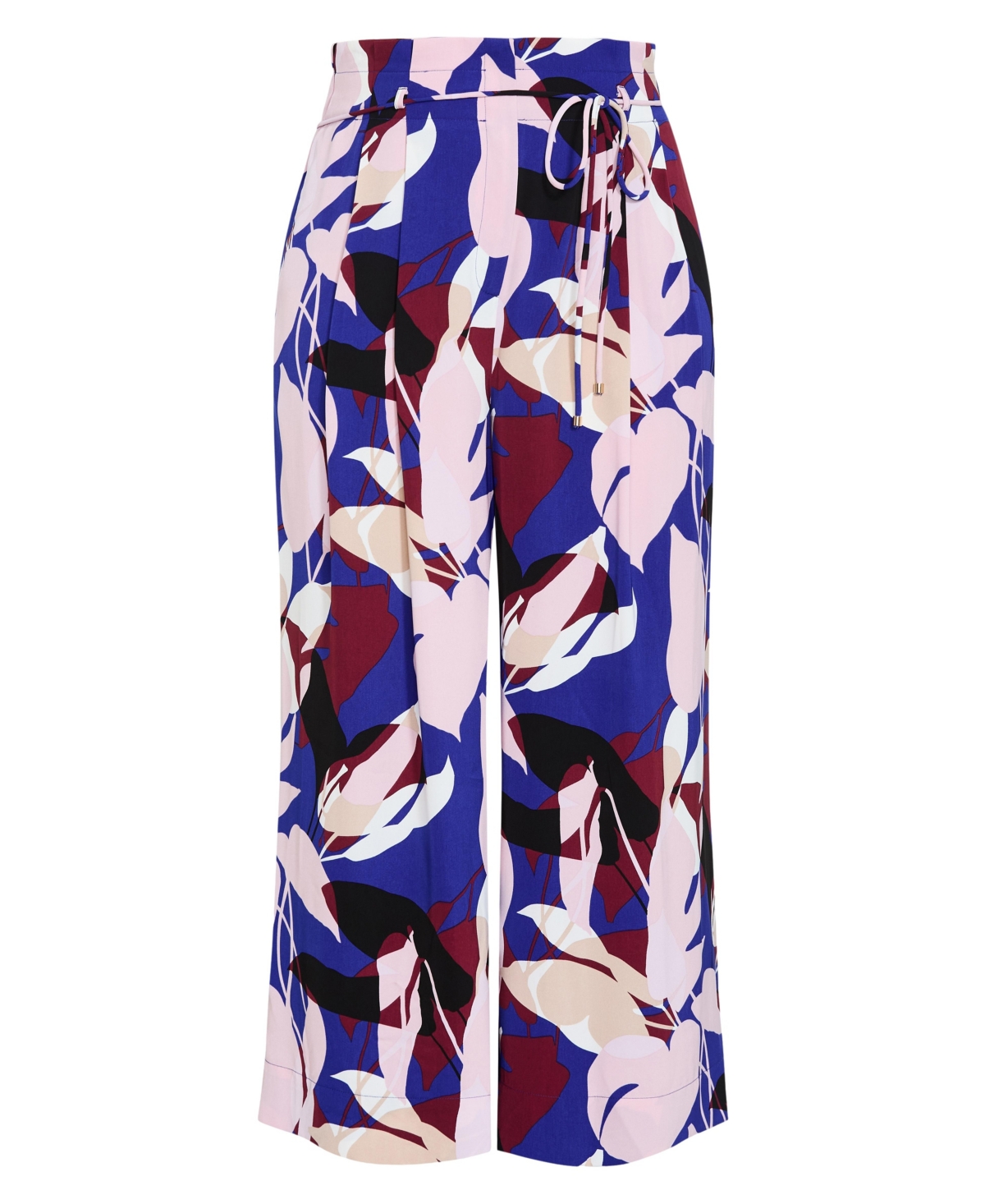 City Chic Plus Floral-Print High-Rise Wide-Leg Pants