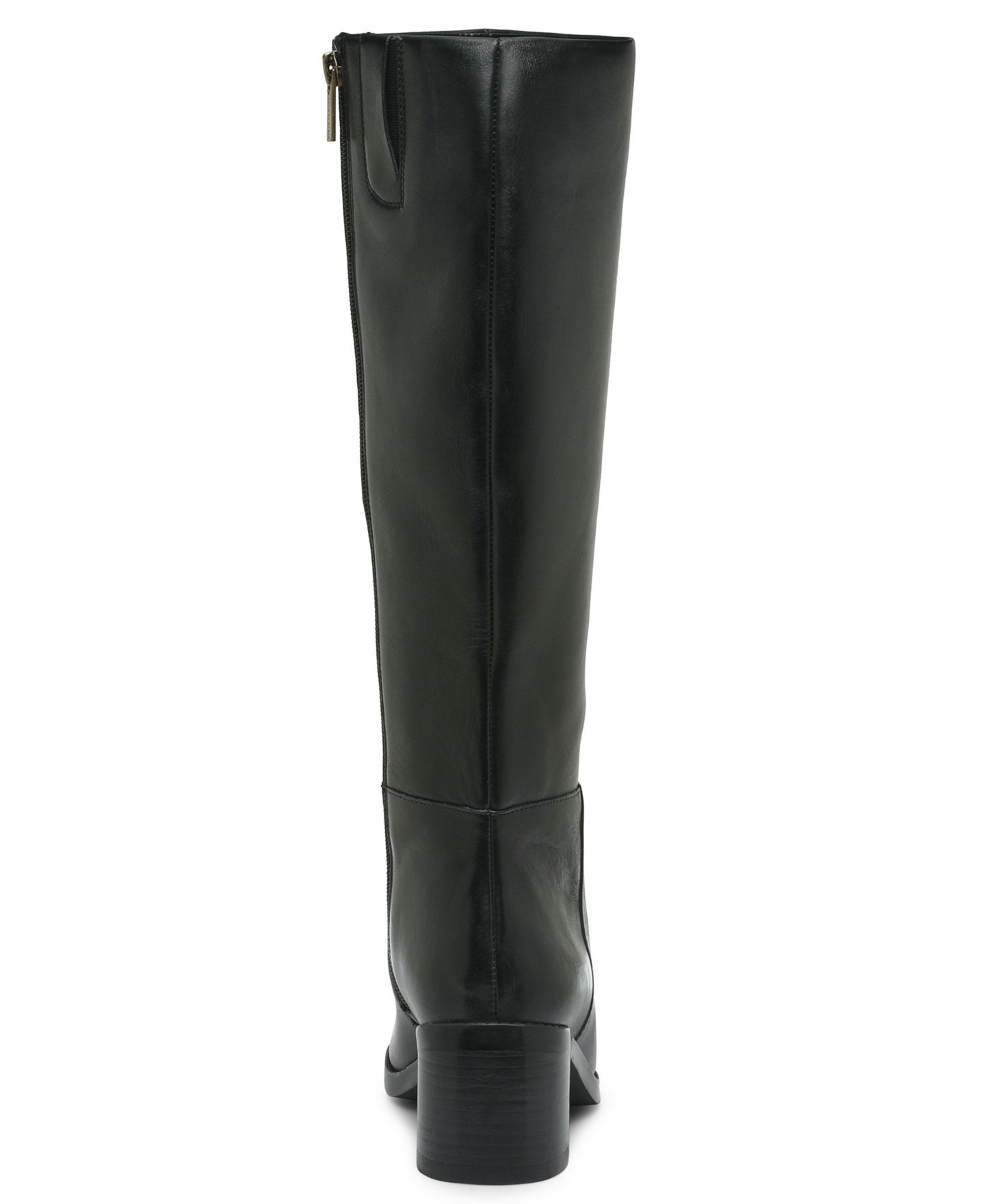 Женские ботинки Vince Camuto Ammar Regular & Wide Calf Block-Heel Tall, цвет: Чёрный кожаный — фото 3