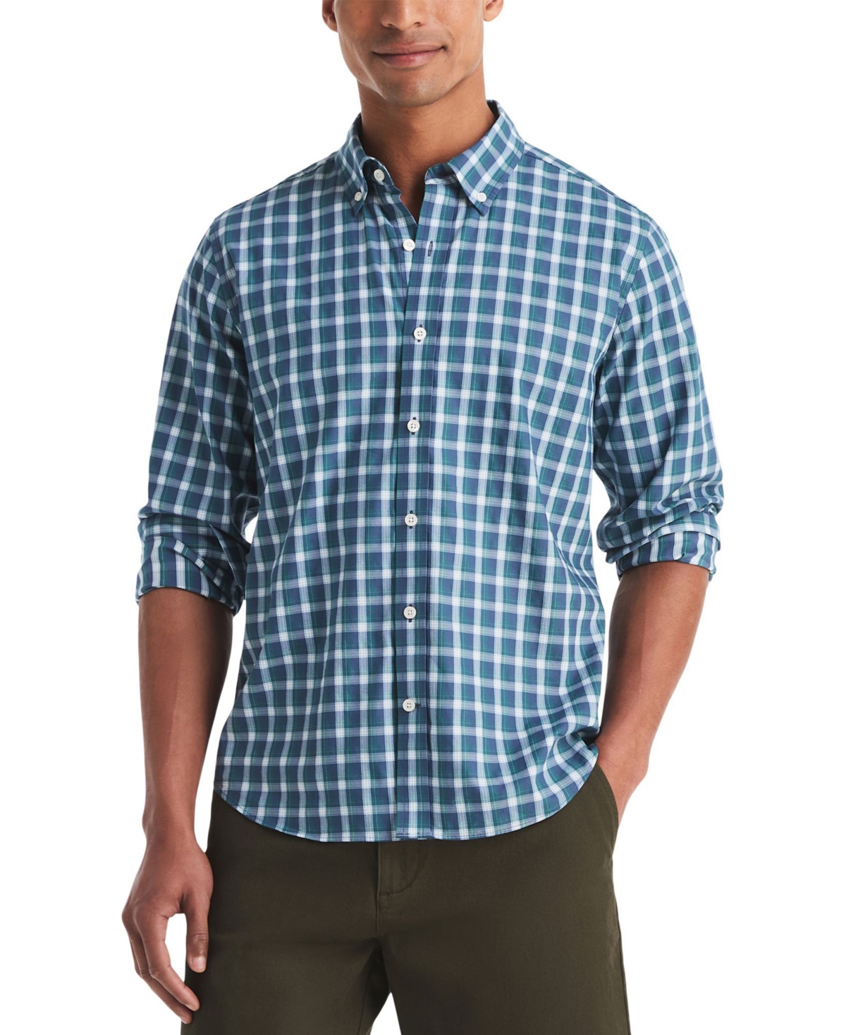 Nautica Men's Long Sleeve Plaid Shirt