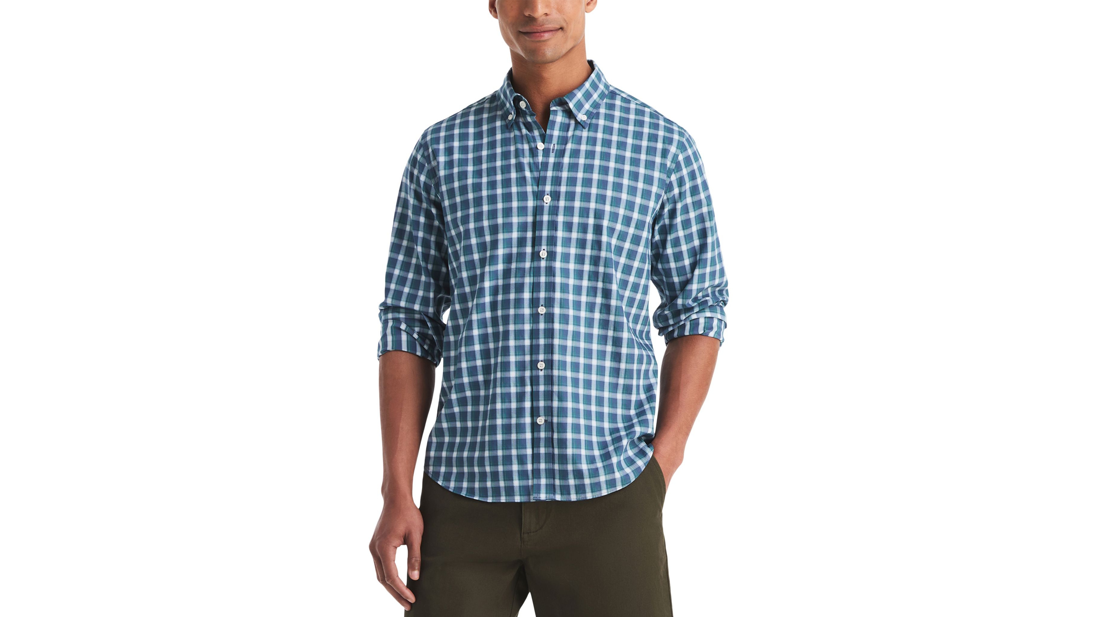 Nautica Men's Long Sleeve Plaid Shirt