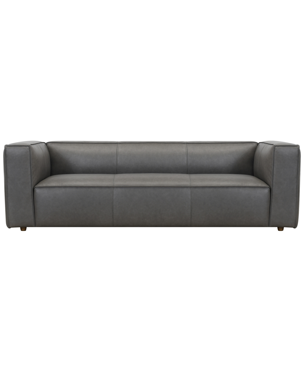 Moxley 3-Piece Genuine Leather Deep Seating Sectional Sofa, Macy's Exclusive - Granite
