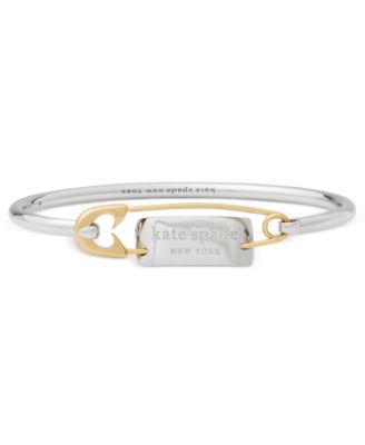 Two-Tone Sam Tag Safety Pin Bangle Bracelet