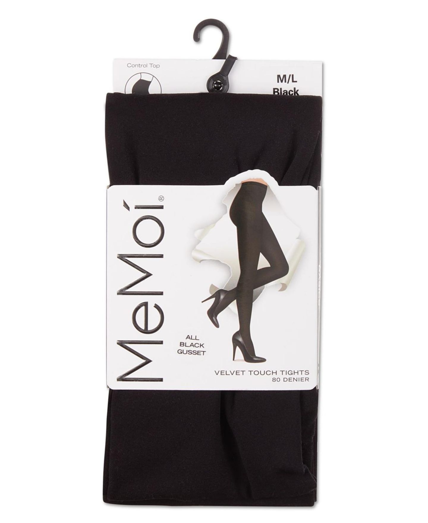Женские колготки MeMoi Velvet Touch Opaque Tummy-Control 80 Denier Shapewear Tights, цвет: Чёрный — фото 10