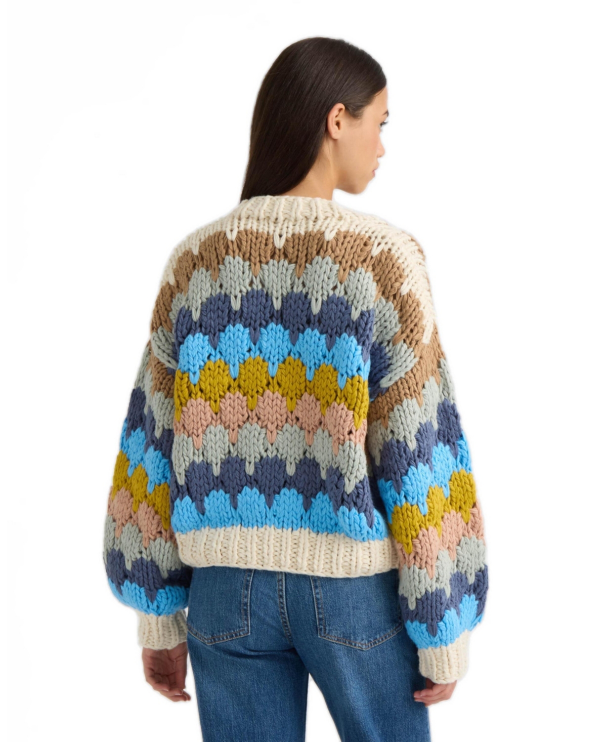 Nvlt Women's Chunky Hand-Knit V-Neck Cardigan