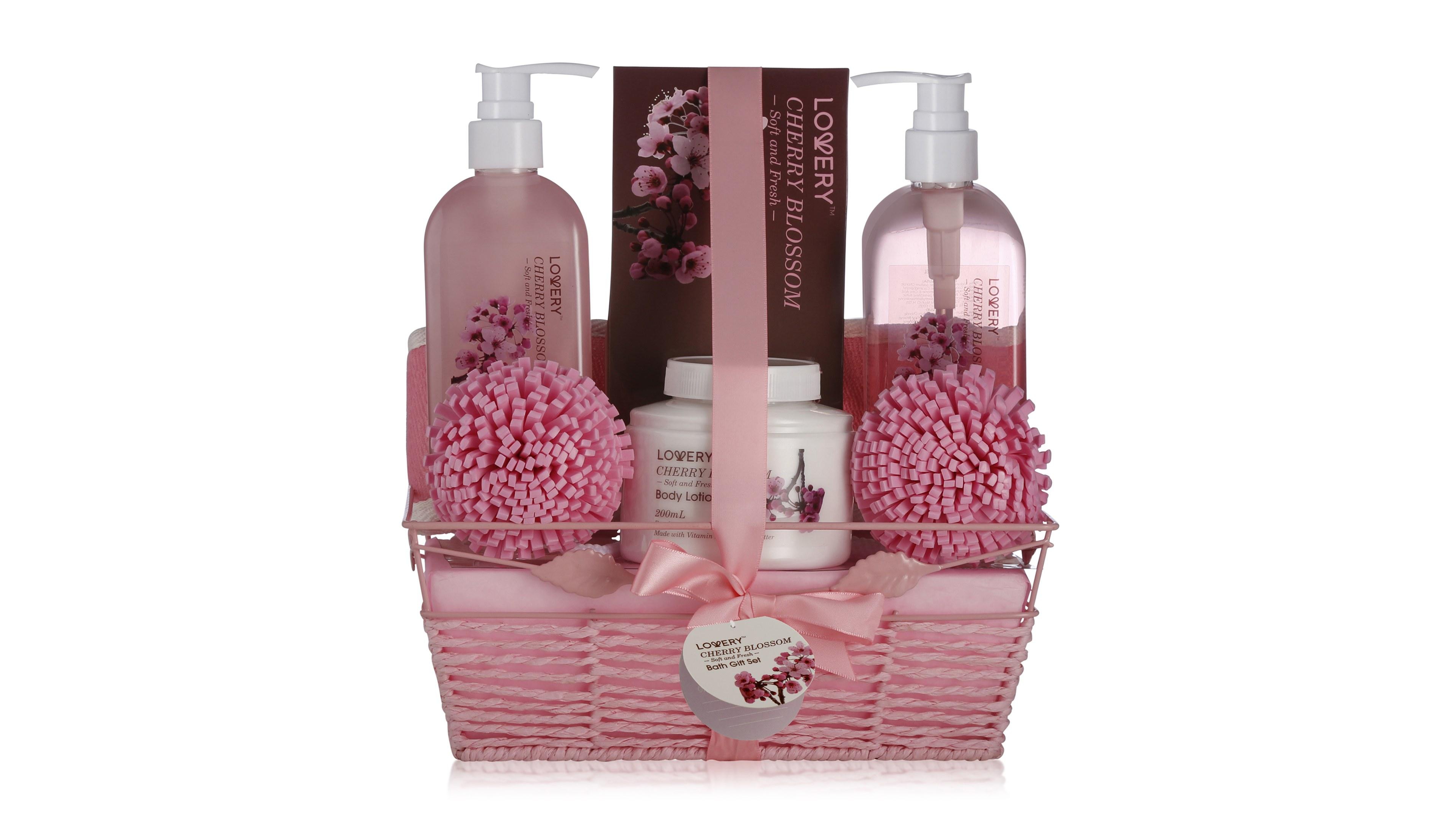 Lovery 7 Piece Home Spa Body Care Gift Set in Cherry Blossom