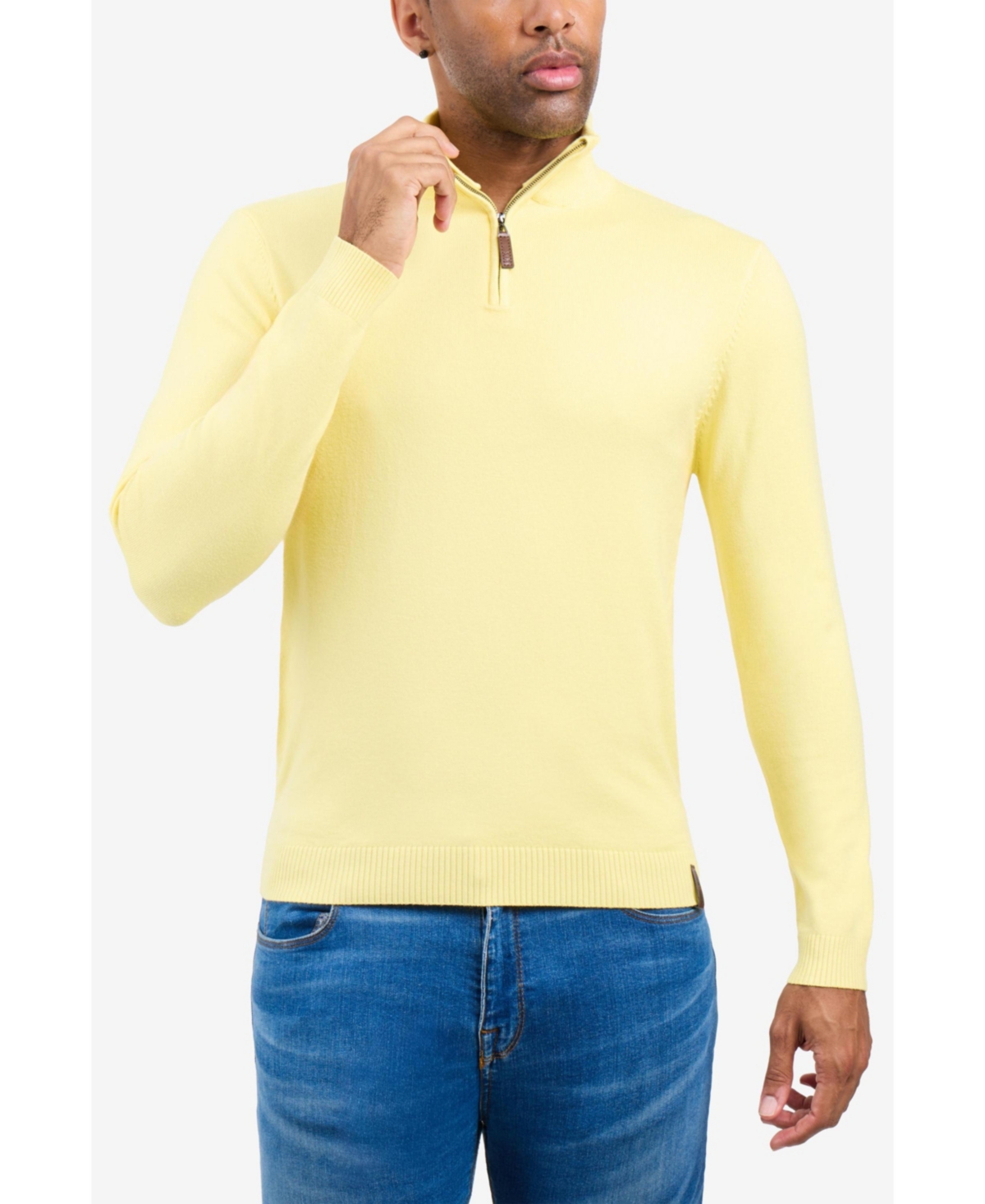 Spring + Mercer Men's Quarter Zip Mock Neck Sweater