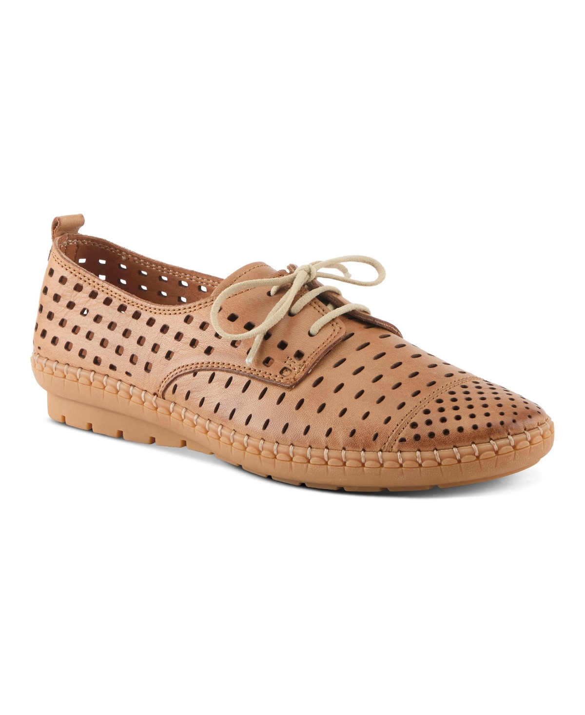 Spring Step Women's Deysi Slip-On with Laser-Cut Detail - Tan
