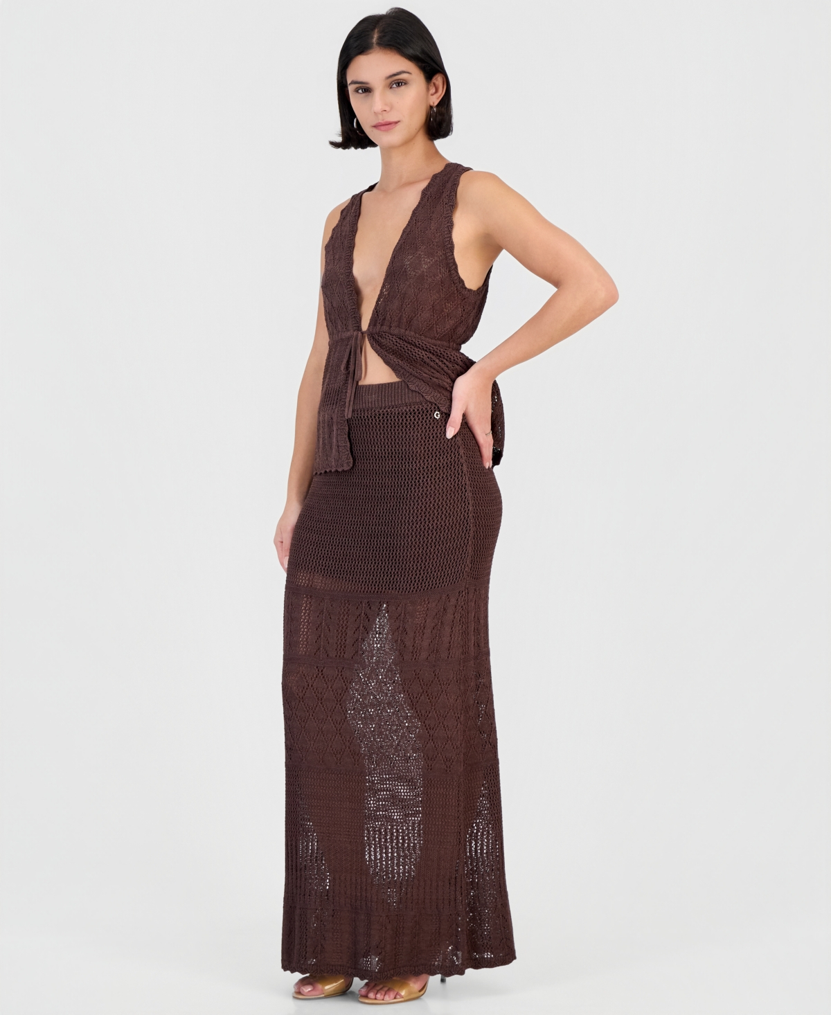Guess Women's Vivianne Crochet High-Waisted Maxi Skirt