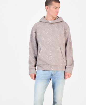 Men's Long Sleeve Relaxed-Fit Embossed Hoodie