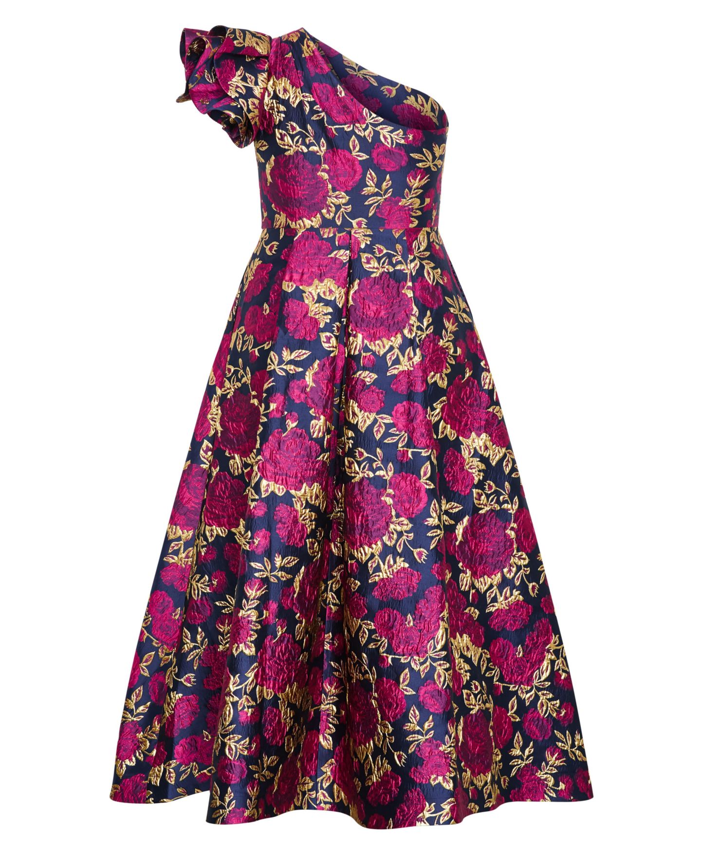 Женское платье CITY CHIC Plus Size Grand Gala One-Shoulder Jacquard Maxi, цвет: Тёмно-синий — фото 5