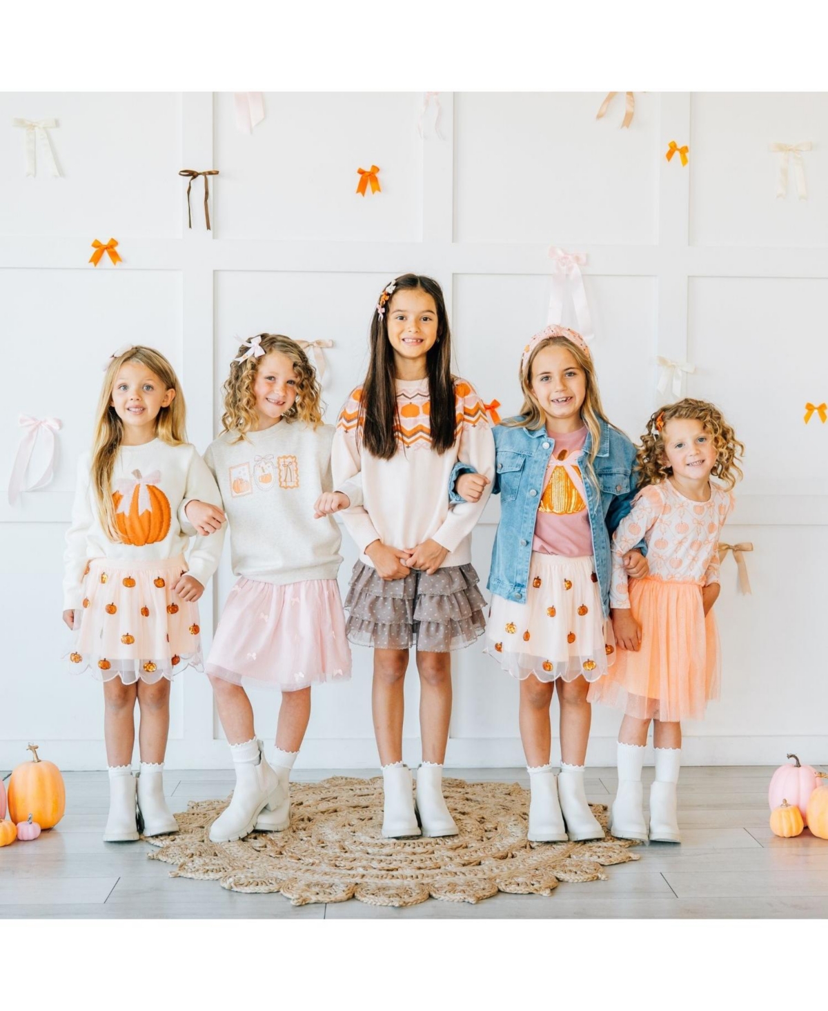 Sweet Wink Toddler Girls Coquette Pumpkin Sequin Patch Short Sleeve T-Shirt