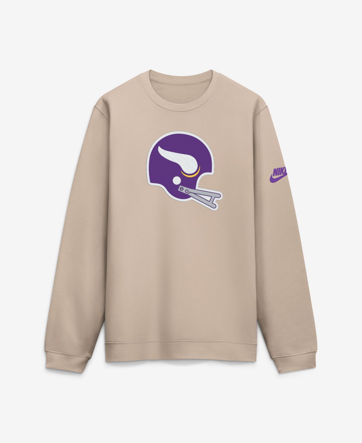 Мужская толстовка Nike Minnesota Vikings I-Formation Rewind Club Fleece-Lined Crew — фото 1