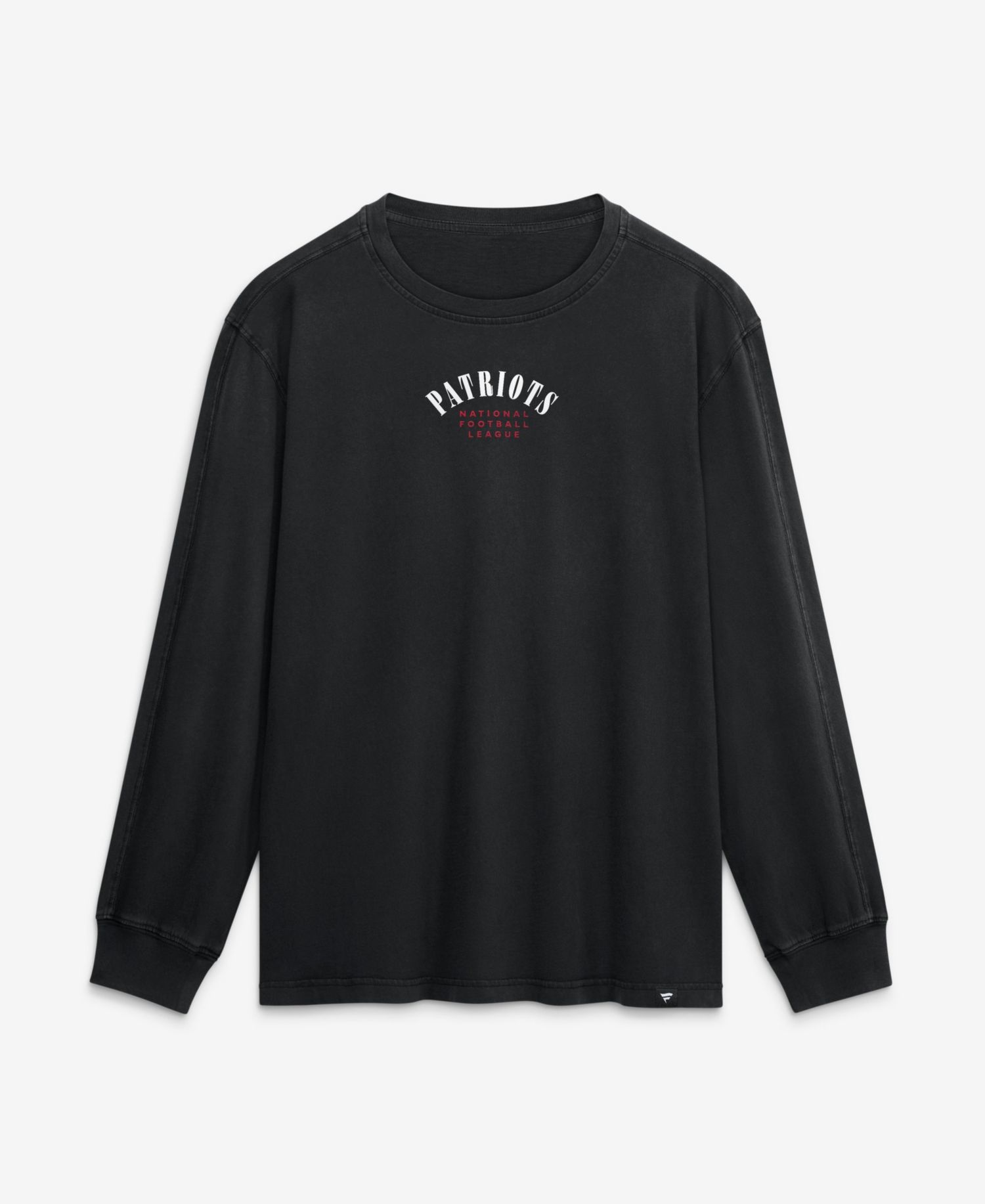 Men's New England Patriots Fullback Drive Crewneck Long-Sleeve Relaxed-Fit T-Shirt