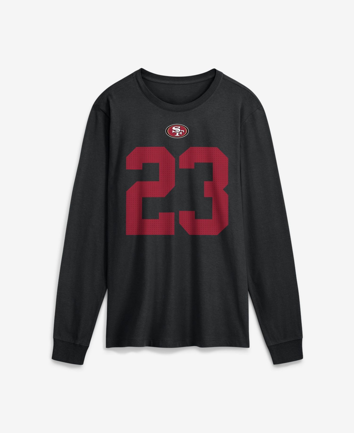Men's Christian McCaffrey San Francisco 49ers Name & Number Long Sleeve Crew Neck T-Shirt