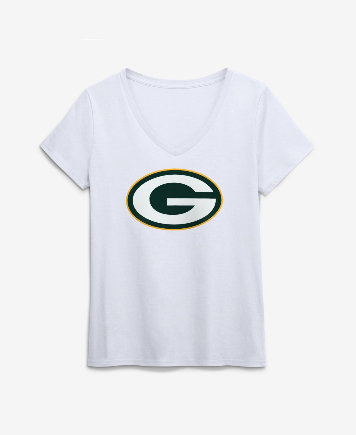Logo Athletic Women's Green Bay Packers V-neck Short-sleeve T-shirt In White