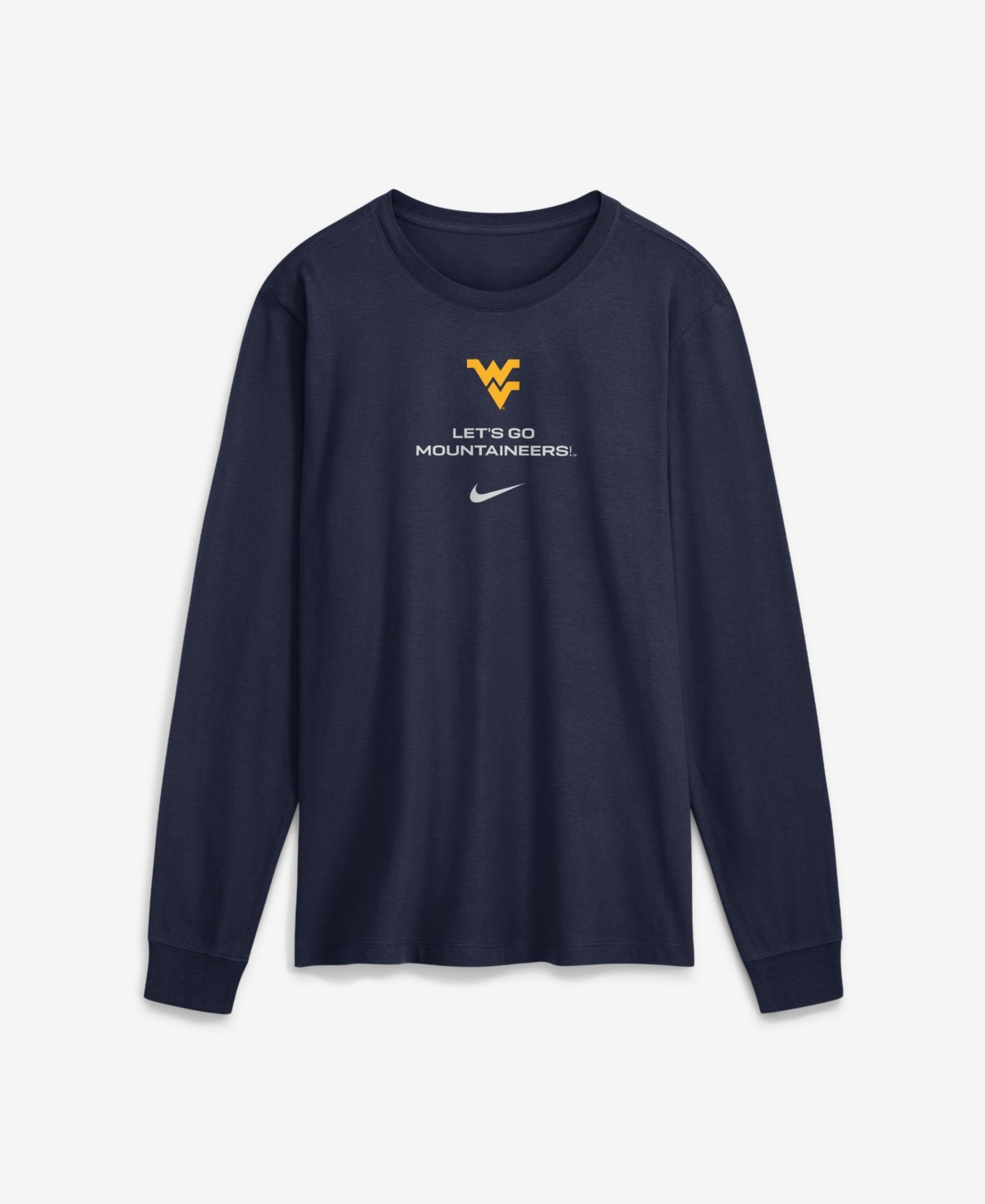 Nike Men's West Virginia Mountaineers 2026 Sideline Long-Sleeve Crewneck Screen-Print T-Shirt