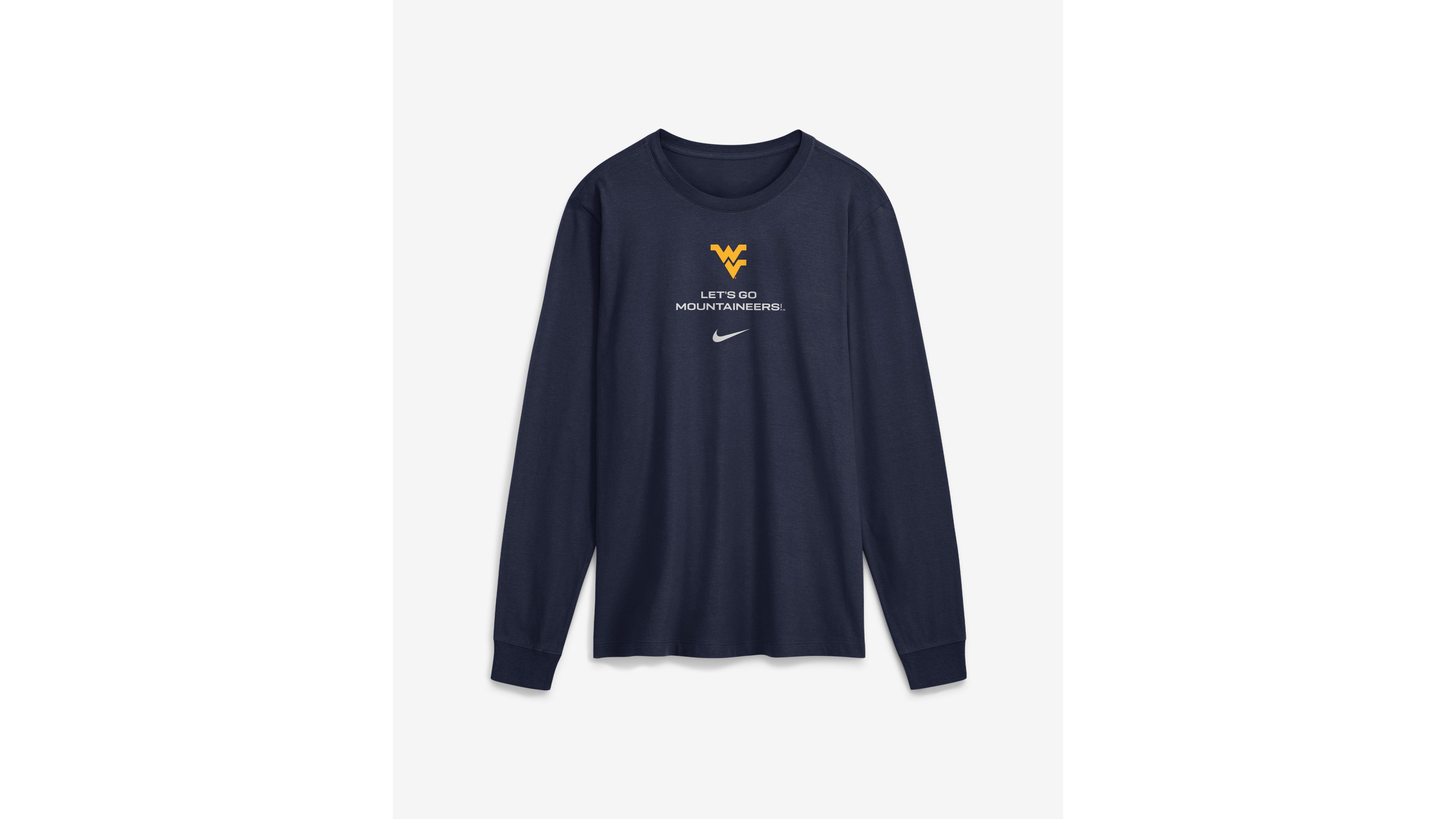 Nike Men's West Virginia Mountaineers 2026 Sideline Long-Sleeve Crewneck Screen-Print T-Shirt