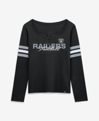 Women's Las Vegas Raiders Team First Coverage Scheme Long Sleeve Lace-up Neckline T-Shirt