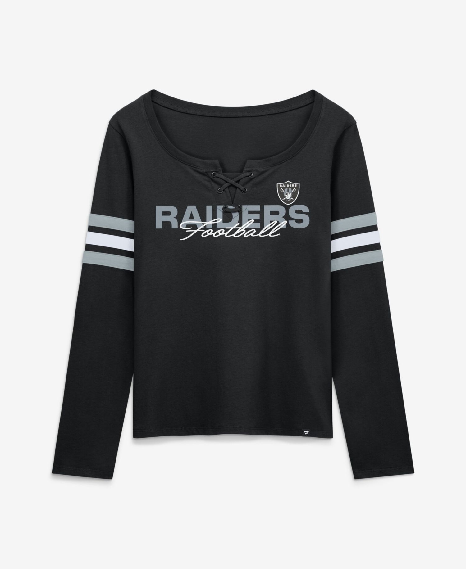 Women's Las Vegas Raiders Team First Coverage Scheme Long Sleeve Lace-up Neckline T-Shirt