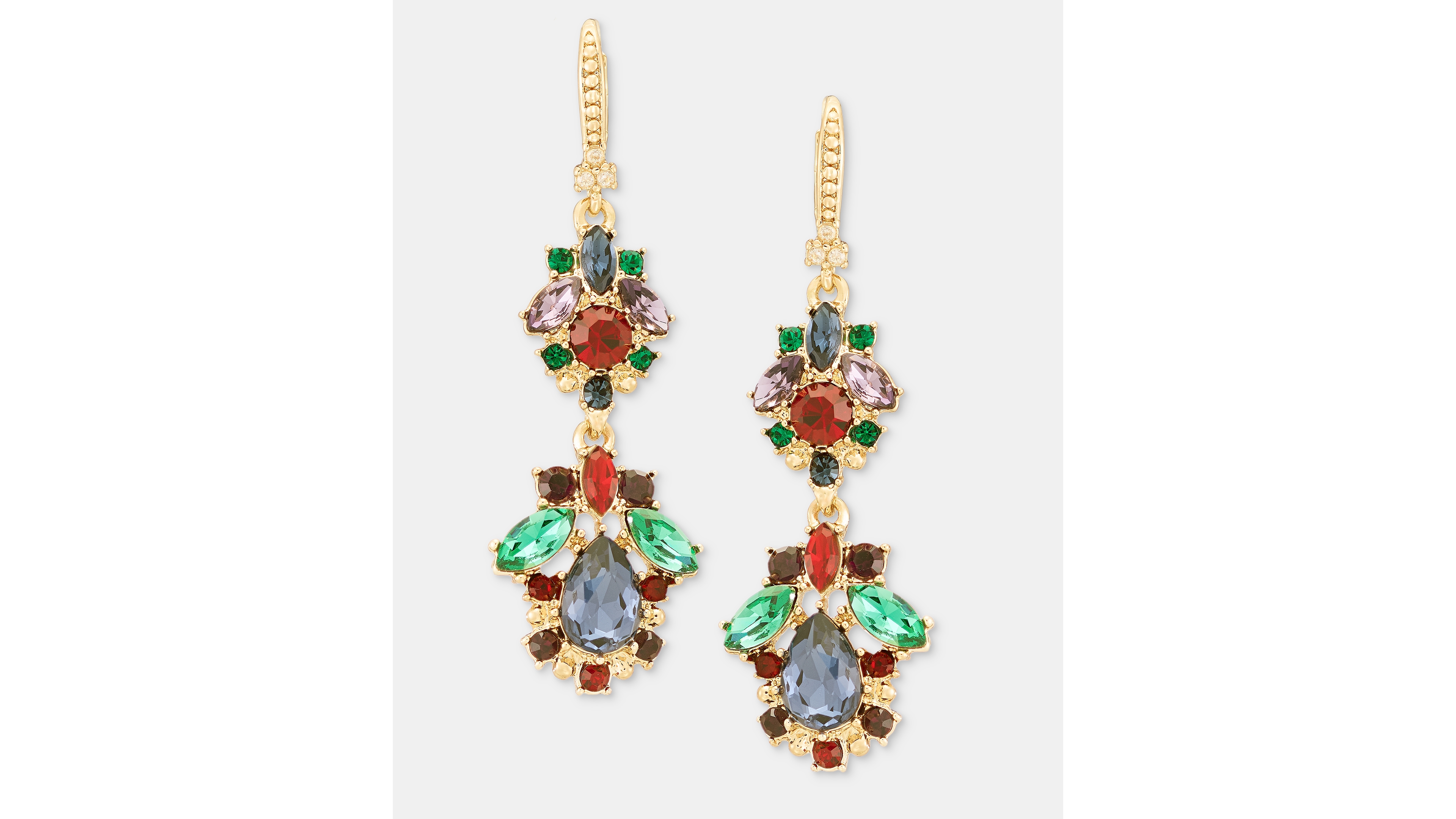 Marchesa Faux Pearl and Crystal Gold-Tone Chandelier Double-Drop Earrings