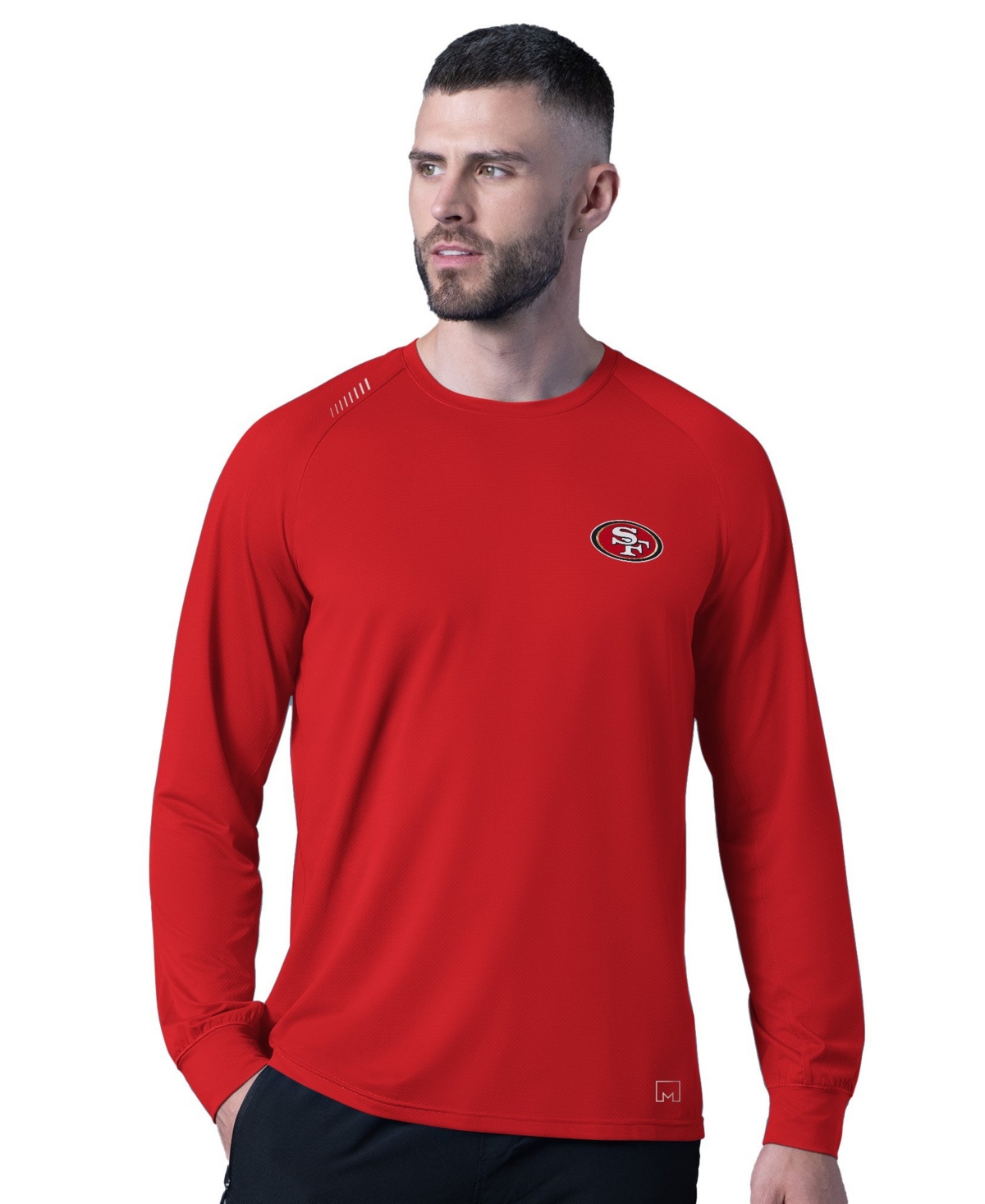 Msx by Michael Strahan Men's San Francisco 49ers Forward Modified Raglan Long-Sleeve T-Shirt - Red