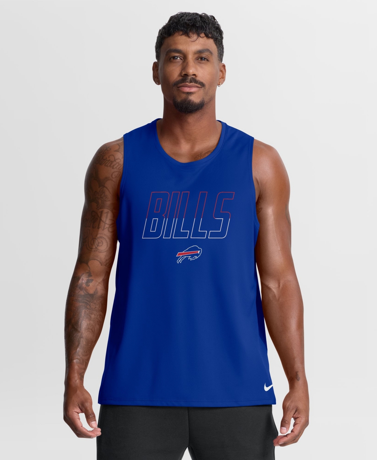 Nike Men's Buffalo Bills Kickoff Miler Crewneck Tank Top In Royal