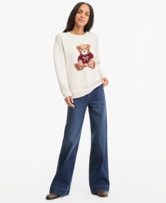 Juniors' High-Rise Wide-Leg Trouser Jeans