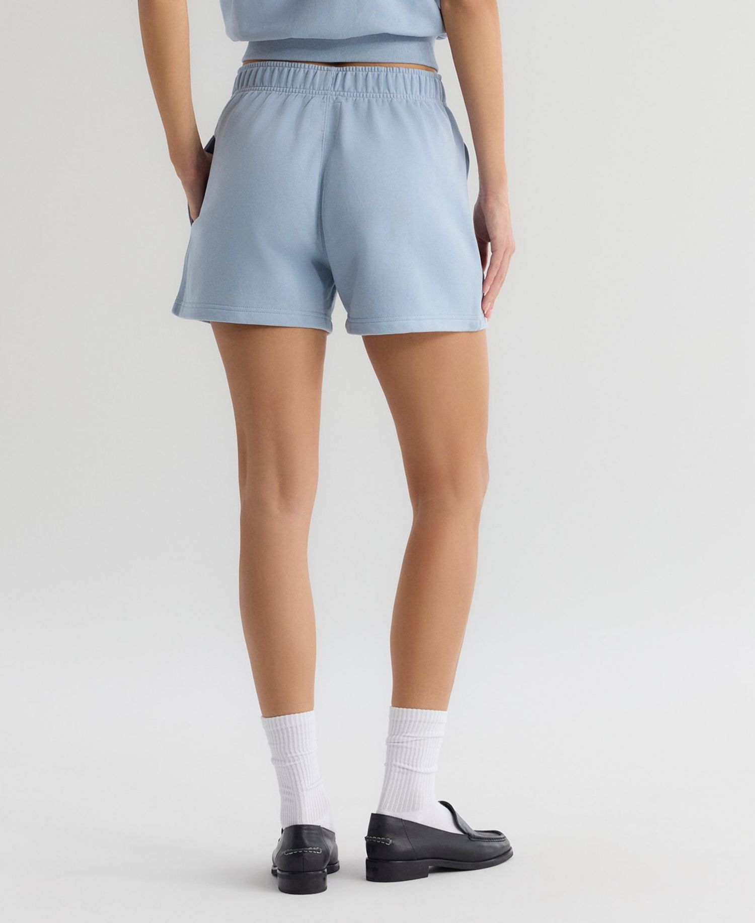 Women's Los Angeles Dodgers Iconic High-Rise Terry Track Shorts, 3" Inseam