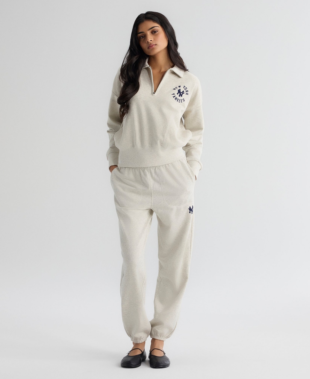 Fanatics Women's New York Yankees Iconic Terry Quarter-Zip Cropped Sweatshirt