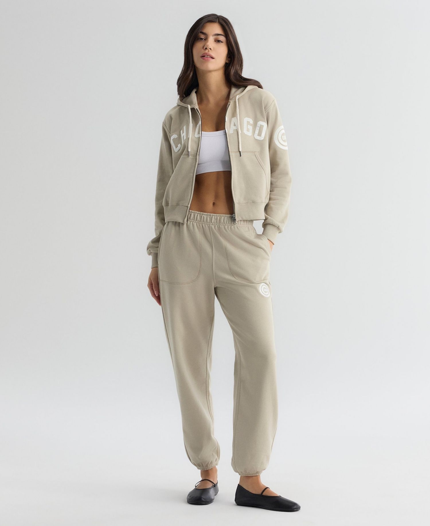 Women's Chicago Cubs Iconic High-Rise Terry Track Pants