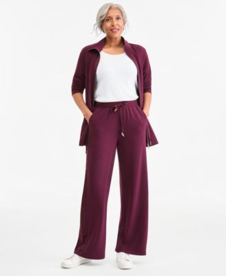 Women's LuxLounge French Terry Wide-Leg Sweatpants