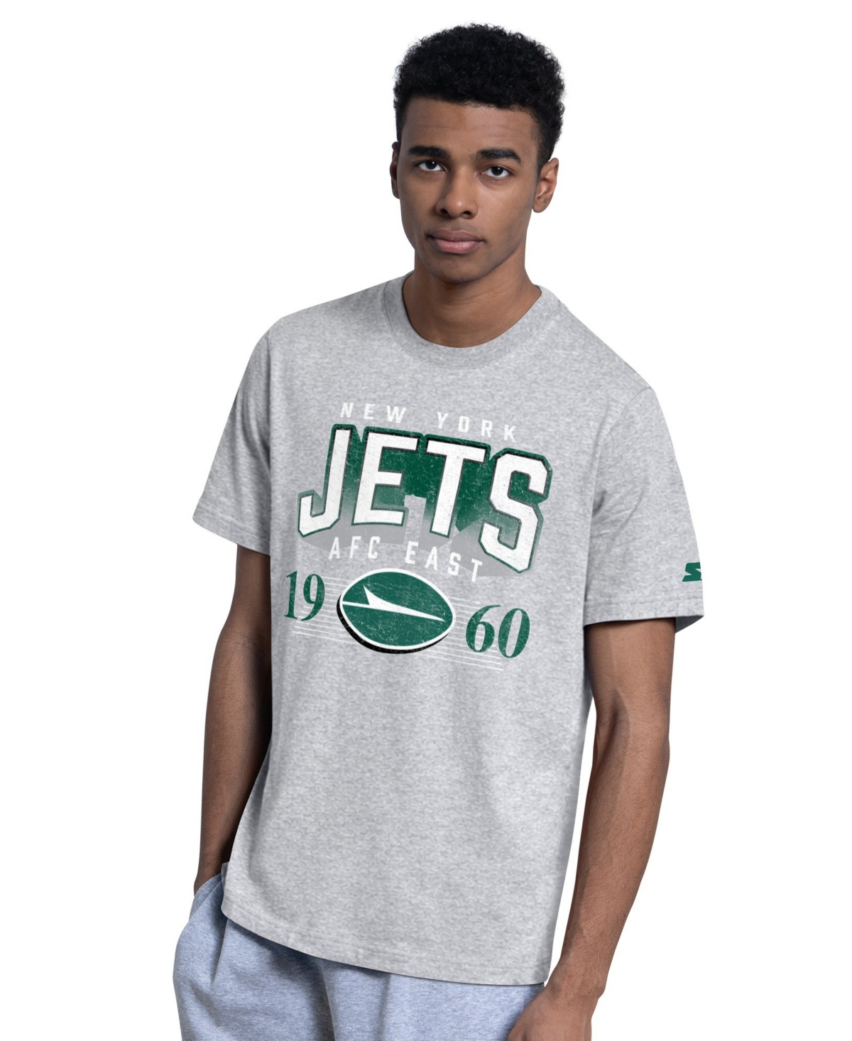 Starter Men's Green/Heather Gray New York Jets Logo T-Shirt, 2-Piece Set