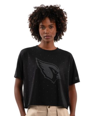 Women's Arizona Cardinals Boxy Cropped Rhinestone T-Shirt