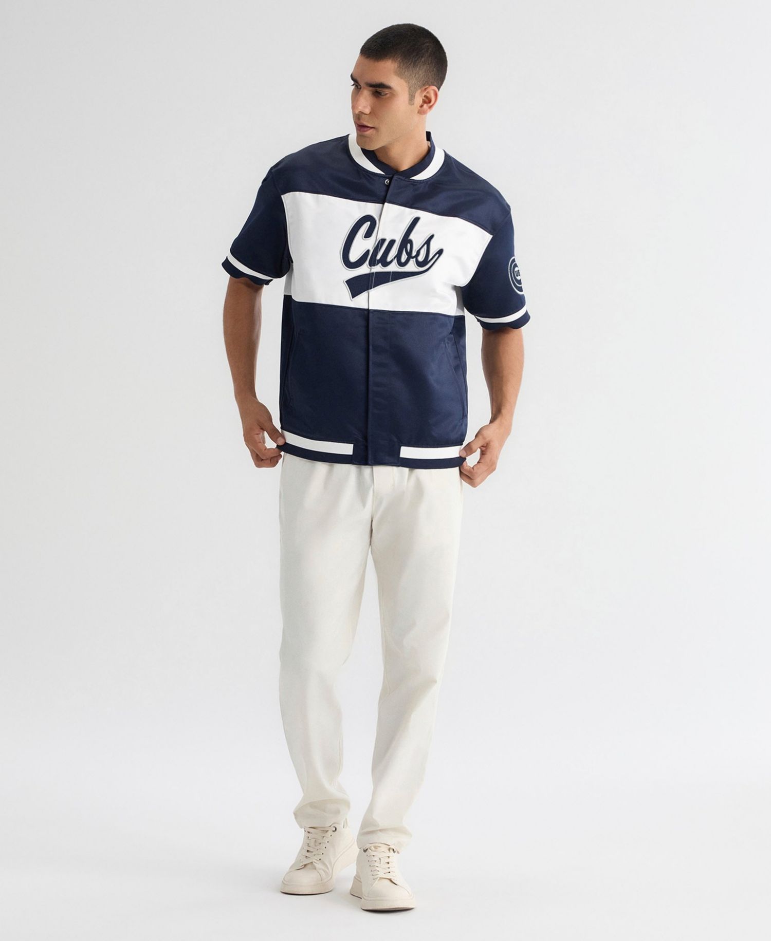 Men's Chicago Cubs Iconic Full-Snap Satin Jacket