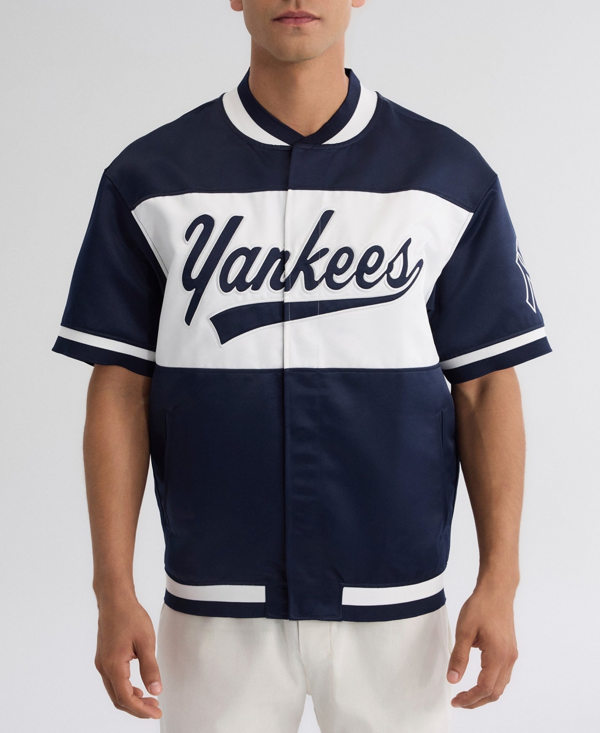 Fanatics Men's New York Yankees Iconic Full-Snap Satin Relaxed-Fit Jacket