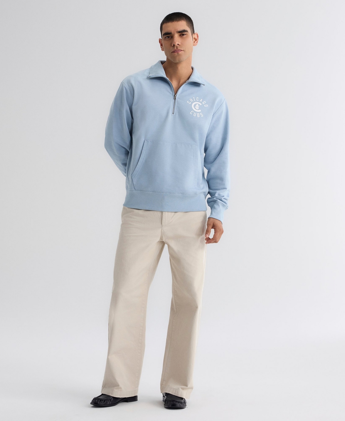 Fanatics Men's Chicago Cubs Iconic Collection Relaxed-Fit Quarter-Zip Kangaroo Pocket Sweatshirt
