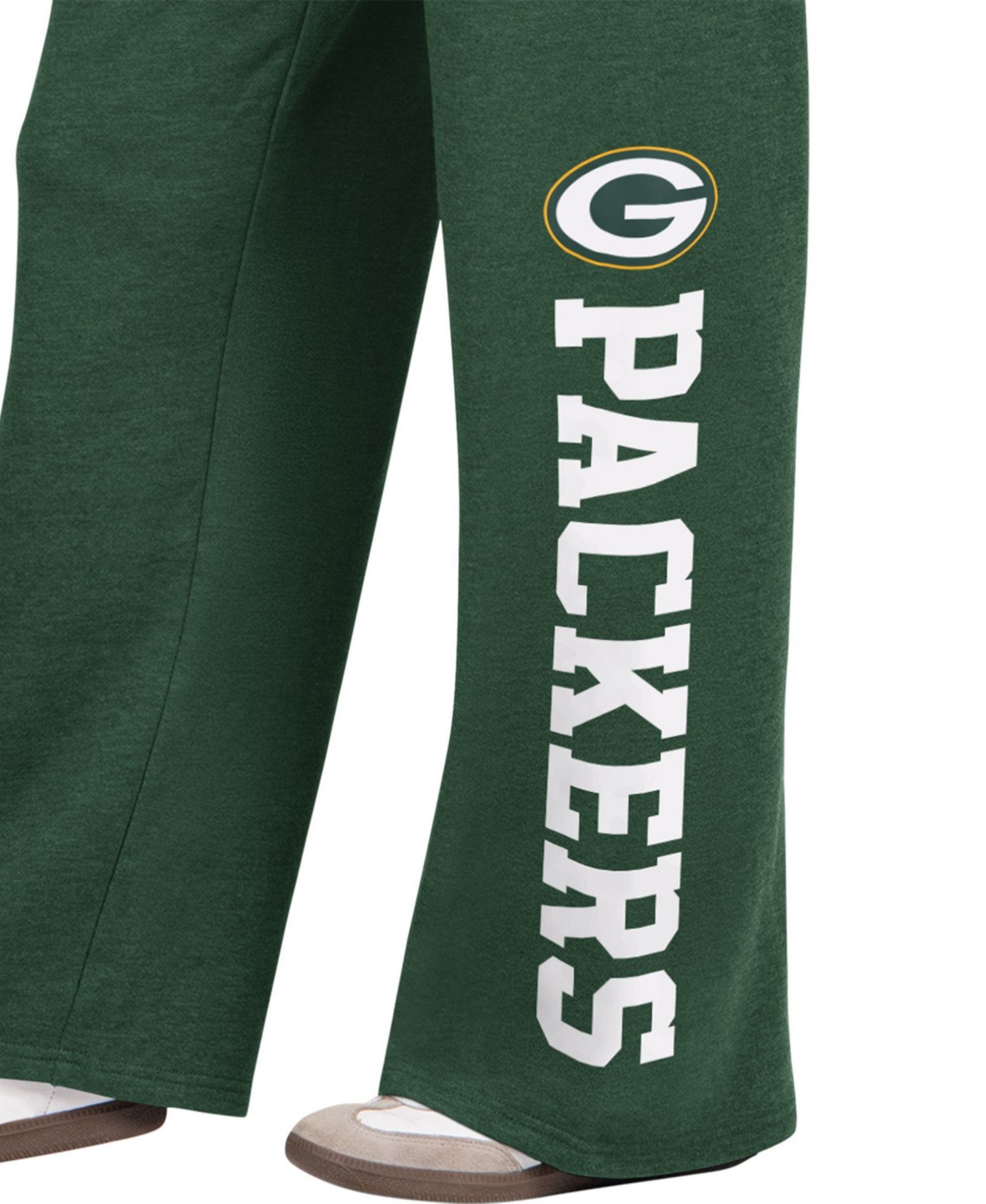 Women's Green Bay Packers Field Wide-Leg Drawstring Cotton-Blend Sweatpants