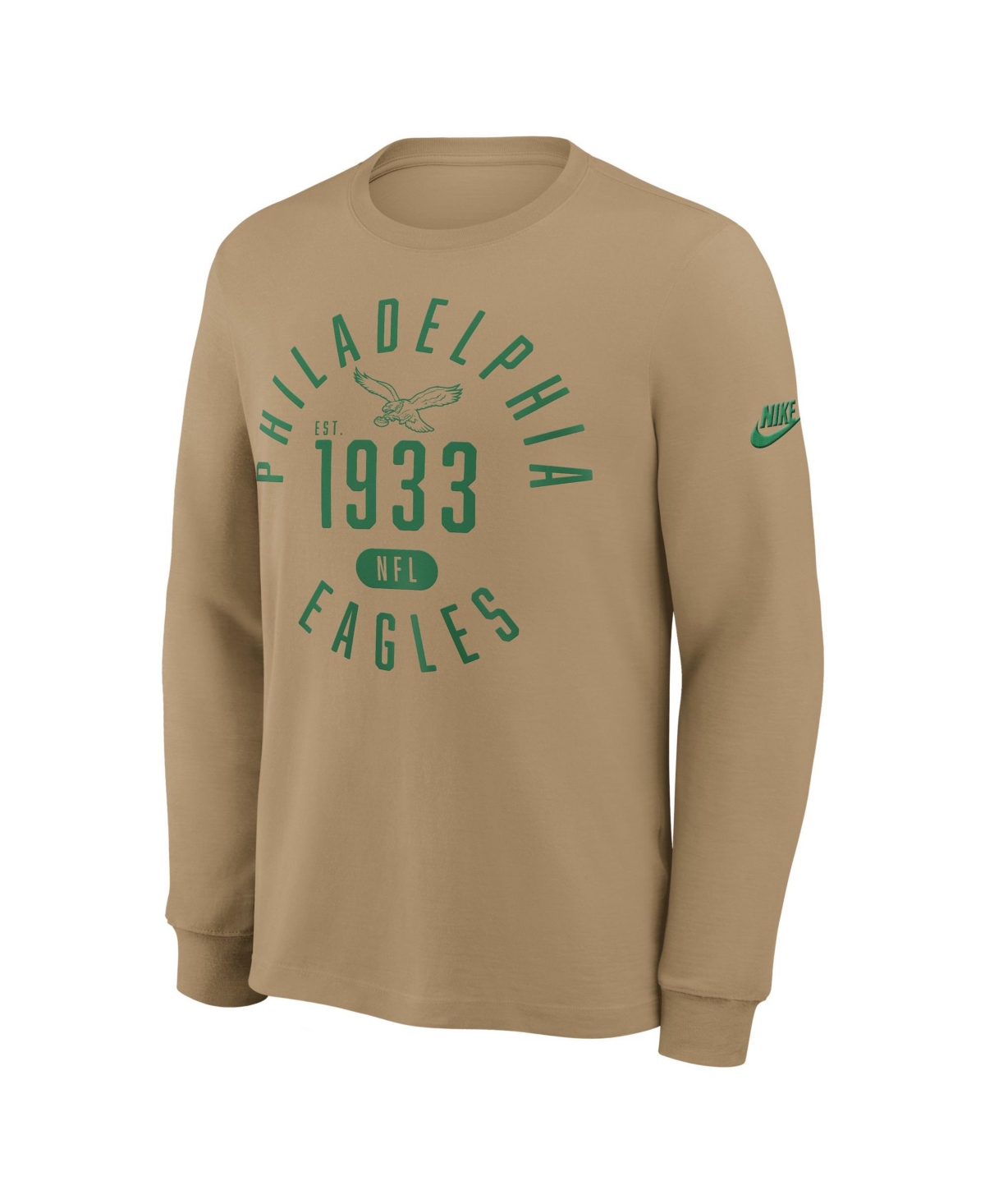Nike Men's Philadelphia Eagles Blitz Package Rewind Slub Vintage Dri-fit Long Sleeve T-Shirt